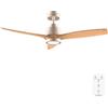 Cecotec Ventilatore da Soffitto con Luce EnergySilence Aero 5295 GoldWhite. 40 W, Diametro 132 cm, Lampada a LED, Telecomando, 6 Velocità, Timer Fino a 8 Ore, 3 Pale, Estate/Inverno