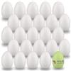 MCE-Commerce A336025 - Uova di polistirolo, 6 cm, 25 pezzi, per fai da te e decorare Pasqua, polistirolo, colore: Bianco