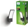 Philips Lampada LED da parete, per Esterni, Grado di protezione IP44, Luce Bianca Calda 2700K, Antracite