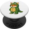 Fox In Crocodile Costume Kawaii Design Kawaii Volpe In Coccodrillo Costume per Ragazze bambini Coccodr PopSockets PopGrip Adesivo