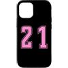 Uniform Number Pink SUL RETRO E FRONTE Custodia per iPhone 12/12 Pro Rosa Numero 21 Uniforme Numerata Squadra Sportivo