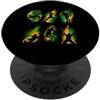Colorful Brazil Flag Football Soccer Kic Calcio Atleta Silhouette Collage Calcio Sport PopSockets PopGrip Adesivo