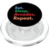 8Bit Revival Eat Sleep Arcades Repeat per gli amanti dei giochi arcade PopSockets PopGrip per MagSafe