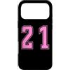 Uniform Number Pink SUL RETRO E FRONTE Custodia per iPhone 17 Pro Max Rosa Numero 21 Uniforme Numerata Squadra Sportivo