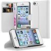 Cadorabo Custodia Libro per Apple iPhone 5 / iPhone 5S / iPhone SE in Bianco Fumo - con Vani di Carte, Funzione Stand e Chiusura Magnetica - Portafoglio Cover Case Wallet Book Etui Protezione