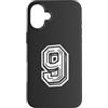 Number Crests Custodia per iPhone 16 Plus 9 - Nove vittorie - Indietro Bianco Numero 9 per Squadre Sportive