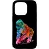 ROOTED WILD SOUL painted rainbow animal Custodia per iPhone 15 Pro Simpatico disegno colorato Gorilla silouhette Gorilla