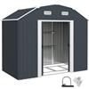 Outsunny Casetta da Giardino 2.7m² con Ripiani Regolabili Grigio Scuro