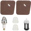 ZAMDOE Filtro Aria Candela Filtro Carburante Lampadina Primer per STIHL FS38 FS46 FS55 FS55C FS55RC FS45C HL45 KM55R KM55RC Tagliabordi Decespugliatore, Sostituire 4140-124-2800