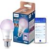 Philips Smart Lighting, Lampadina LED A60 Smart RGB, E27, 1.521 lm, Luce Bianca Regolabile e a Colori 2.200-6.500 K, Dimmerabile, Connected by WiZ, Alexa, Google Home, Apple Home, Luci Led