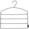 Brabantia - Gruccia per Pantaloni - Rivestimento in Tessuto Antiscivolo - 4 Pezzi su una Gruccia - Organizzatore Salvaspazio - Accessorio per Guardaroba Soft Touch - Black/White - 42.5 x 41.5 x 1.5 cm