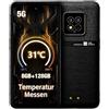 AGM X6 Telefono cellulare esterno senza contratto con sensore di temperatura,5G,8 GB+128 GB,display FHD+ da 6,78,Android 14,resistente impermeabile,50 MP+16 MP,batteria Dual