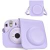 HIYQIN Custodia per Fotocamera Istantanea Compatibile con Fujifilm Instax Mini 12,Custodia Polaroid Instax Mini 12 con Tasca per Foto - Lilla Viola