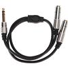 Naroote Cavo Splitter da 1/4 di Pollice, Splitter Stereo da 6,35 Mm Cavo a Y Connettore Placcato in Oro Alloggiamento in Lega di Alluminio Durevole 1 in 2 Out 19,7 Pollici per Microfono Ad Amplificatore
