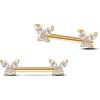 NovaNavel Piercing capezzoli farfalle in oro