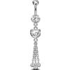 NovaNavel Piercing ombelico con cuore e pendenti in argento