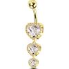 NovaNavel Piercing ombelico tre cuori in oro