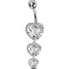 NovaNavel Piercing ombelico tre cuori in argento