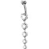 NovaNavel Piercing ombelico amore scintillante bianco in argento