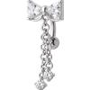 NovaNavel Piercing ombelico floating fiocco glamour in argento