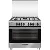 GLEM GAS - SA965MI6 Cucina e forno ventilato a gas, Classe A, 104 litri, 9 funzioni, 3 fuochi, Programmazione fine cottura - Inox