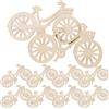 Mikinona Set 12 Pezzi Mini Bicicletta in Legno Grezzo per Casa | Modelli Vintage Realistici, Lisci al Tatto e Bave, per Decorazioni Fai da Arredamento