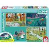 Schmidt 56581 Animali di Foresta e Prato, 3x24 pezzi Puzzle per bambini
