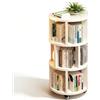 PQPQLI Libreria Girevole 3/4/5 Ripiani, Scaffale Rotante 360° | Libreria Verticale Salvaspazio Per Libri, Decorazioni Soggiorno Camera Ufficio(Bianco,3-Tier)