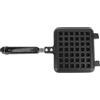 LVYXON Belgian Waffle Maker - Padella antiaderente per fornelli a gas o induzione, teglia in metallo per una cottura uniforme e una facile pulizia, colore nero, 22 x 35 cm