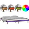 vidaXL Letto in legno massiccio con LED marrone miele 140x190 cm