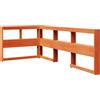 vidaXL Testiera con libreria a L marrone cera 75 cm in legno massiccio