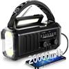 Zimilo Radio di emergenza Zimilo con powerbank da 20000 mAh, 3 metodi di ricarica: manovella, energia solare e USB, con torcia elettrica, lampada da lettura e allarme SOS, nero