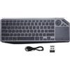 Gistuch Tastiera touch wireless con touchpad, tasti di scelta rapida multimediali, retroilluminazione a 7 colori, connettività 2,4 G Bluetooth, tastiera TV dual-mode per laptop e tablet
