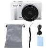 Gistuch Fotocamera digitale 5K HD, 75 megapixel, UHD, zoom 18x, autofocus, schermo pieghevole da 3 pollici, Wi-Fi, con flash, per fotografia e video, colore bianco
