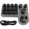 Gistuch Tastiera da gaming meccanica USB con macro, 12 tasti, 4 pulsanti, wireless, Bluetooth, con possibilità di collegamento tramite cavo, programmabile, con tecnologia Hot-Swap, interruttori rossi