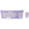 Gistuch Tastiera e mouse wireless, connessione a 2,4 GHz, set carino per PC e laptop con Windows 98, 7, 8, 10 e 11, colore lilla