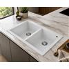 Elleci Lavello Elleci Incasso 2 vasche 80x53 Quadra 340 Granitek Bianco Sopratop LGQ34068BTP