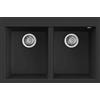Elleci Lavello Elleci Incasso 2 vasche 80x53 Quadra 340 Granitek Nero Sopratop LGQ34040BTP