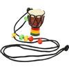 ibasenice Collana Tamburo Africano in Legno Mini Marrone Fatta a Mano Classica