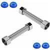 HUIHAOEU 2 pezzi di tubo flessibile 1/2 pollice 10cm G1/2 x G1/2 tubo a spirale in acciaio inox tubazione flessibile in acciaio inox per bagno, WC, rubinetti, lavelli da cucina