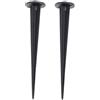 DOITOOL Picchetto da Terra per Lampada Prato 16cm in Alluminio Nero
