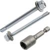 AERZETIX Kit di 30 viti autoperforanti Ø6.3x70 mm con rondella EPDM / 1 inserto SW10
