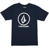 Volcom T-Shirt da Uomo a Maniche Corte Stone Fill - T-Shirt Girocollo con Grafica, Navy, S