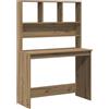 vidaXL Bureau met schappen 102x45x148 cm bewerkt hout artisanaal eiken