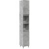 vidaXL Armadietto Bagno Grigio Cemento 30x30x190 cm Legno Multistrato