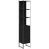 vidaXL Mobile da Bagno Nero 33x33x185,5 cm in Legno Multistrato