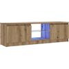 vidaXL Tv-meubel met LED 120x30x36 cm bewerkt hout artisanaal eiken