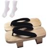 harayaa Zoccoli giapponesi in legno, scarpe giapponesi Geta, sandali da doccia infradito per pantofole da uomo e da donna (bianco, Adulto, 44, Numero, Sistema Taglie Calzature EU, Larga)