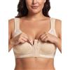 Lemorosy Reggiseno Minimizer Chiusura Anteriore Senza Ferretto(Beige,4B)