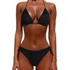 BWOOOWE 2 Stück Costume da Bagno Donna Due Pezzi Bikini Triangolo con Slip A Laccetti Halter Brasiliano Bikini Tanga Mare Piscina Vacanze Estate Donna